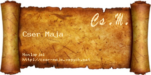 Cser Maja névjegykártya